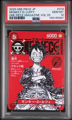 2025 ONE PIECE JAPANESE PROMOS MAGAZINE VOL.20 #014 MONKEY D. LUFFY PSA 10 - Image 1