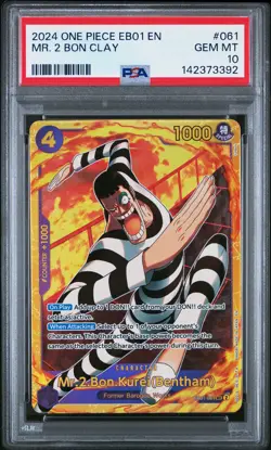 2024 ONE PIECE EB01-EXTRA BOOSTER MEMORIAL COLLECTION #061 MR. 2 BON CLAY PSA 10 - Image 1