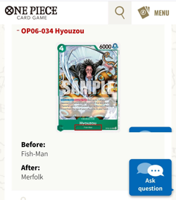 Pre ERRATA-One Piece TCG Hyouzou OP06-034uc only error Wings of the Captain 2024 - Image 4