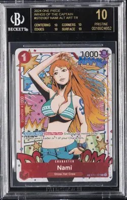 2024 ONE PIECE WINGS OF THE CAPTAIN ALT ART #ST01-007 NAMI BGS 10 BLACK LABEL - Image 1