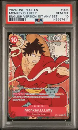 2024 ONE PIECE ENGLISH VERSION 1ST ANNIVERSARY SET #006 MONKEY D. LUFFY PSA 10 - Image 1