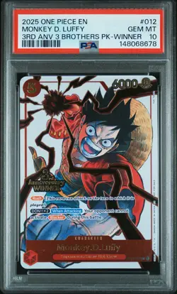 2025 ONE PIECE 3RD ANV TOURNAMENT 3 BROTHERS PACK WINNER MONKEY D. LUFFY PSA 10 - Image 1