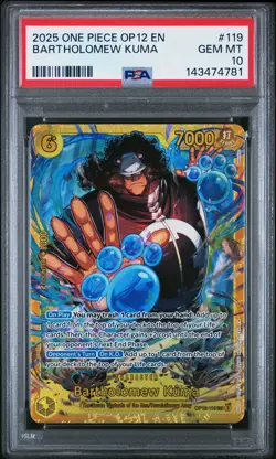2025 ONE PIECE OP12-LEGACY OF THE MASTER #119 BARTHOLOMEW KUMA PSA 10 - Image 1