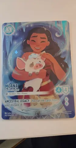RARE DYSNEY LORCANA Moana Curious Explorer Iconic Pack Fresh Sleeved Top Loader - Image 1