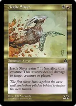 ACIDIC SLIVER Stronghold MTG Gold Creature NM - Image 1