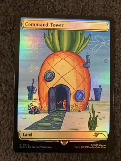 Magic MTG - Command Tower (7012) (Rainbow Foil) - SpongeBob Secret Lair - Image 1
