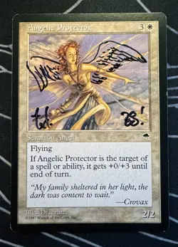 Signed Angelic Protector Magic the Gathering Tempest expansion artist DiTerlizzi - Image 1