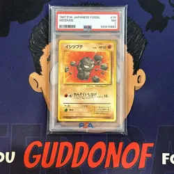 PSA 7 NEAR MINT 1997 Pokemon Japanese Fossil GEODUDE #74 - Image 1