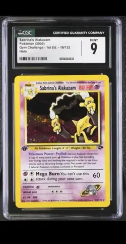 Pokemon Alakazam Sabrina's 16/132 Holo Gym Challenge 1st Edition CGC 9 - Image 1