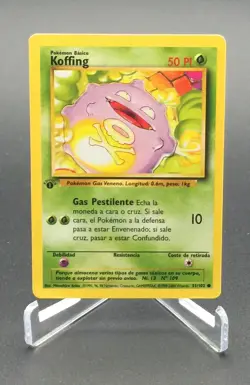 1999 Pokemon Base Set 1st Edition SPANISH Koffing No. 51/102 NP/NM * - Image 1