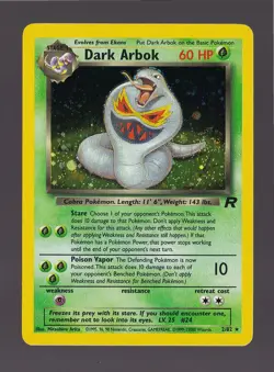 Dark Arbok 2/82 Team Rocket Holo Pokemon TCG WOTC Vintage LP - Image 1