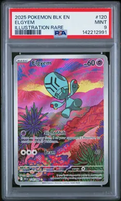 2025 POKEMON BLK EN-BLACK BOLT ILLUSTRATION RARE #120 ELGYEM PSA 9 - Image 1