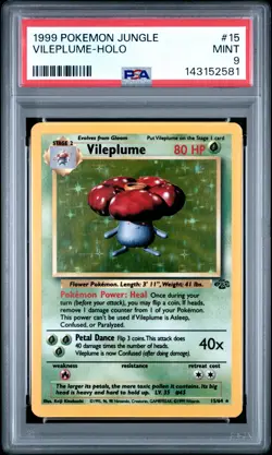 1999 POKEMON JUNGLE #15 VILEPLUME-HOLO PSA 9 - Image 1