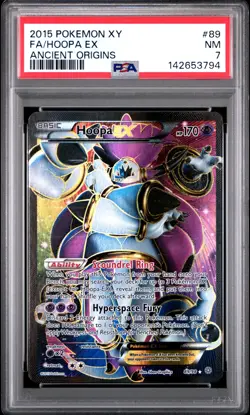 2015 POKEMON XY ANCIENT ORIGINS #89 FULL ART/HOOPA EX PSA 7 - Image 1