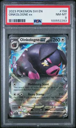 2023 POKEMON SVI EN-SCARLET & VIOLET #158 OINKOLOGNE EX PSA 8 - Image 1