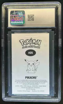 1999 Pokemon Stickers Bilingual Sandylion Pikachu Sitting Down #25 CGC 9 MINT - Image 2