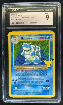 2021 Pokemon SWSH Celebrations Blastoise Classic Collection Holo #2/102 CGC 9 - Image 1