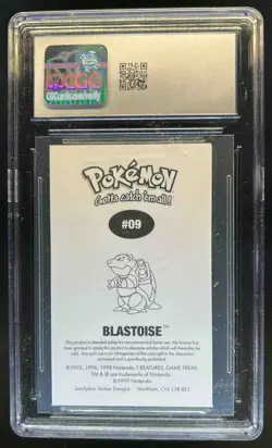 1999 Pokemon Stickers Bilingual Sandylion Blastoise #09 CGC 9 MINT - Image 2