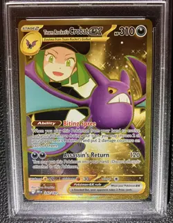 POKEMON 2025 DESTINED RIVALS TEAM ROCKET'S CROBAT EX H. RARE 242 PSA 10 - Image 3