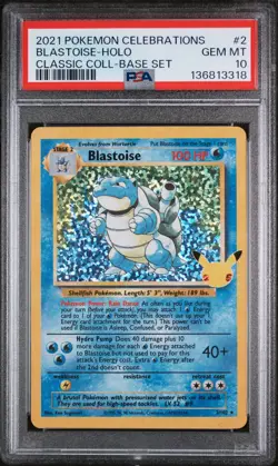 2021 POKEMON CELEBRATIONS CLASSIC COLLECTION #2 BLASTOISE-HOLO PSA 10 - Image 1