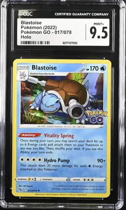 Pokemon 2022 Blastoise Holo Pok^mon GO #017 CGC 9.5 - Image 1