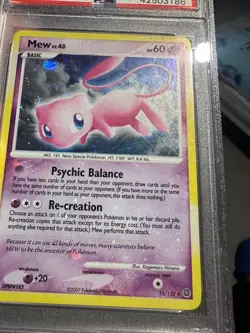 Pokemon Mew 15/132 Diamond & Pearl Secret Wonders Holo Bleed PSA 9 - Image 5