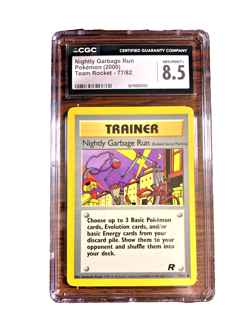 Nightly Garbage Run Uncommon #77 - CGC NM/MINT+ 8.5 - Team Rocket - Pokemon TCG - Image 1