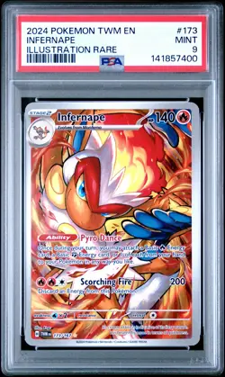 2024 POKEMON TWM EN-TWILIGHT MASQUERADE ILLUSTRATION RARE #173 INFERNAPE PSA 9 - Image 1