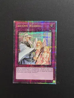 2024 YUGIOH RA02 25TH QCR SECRET RARE SOLEMN WARNING NM - Image 1