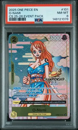 2025 ONE PIECE CHAMP 2025-26 EVENT PACK #101 O-NAMI PSA 8 - Image 1