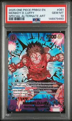 2025 ONE PIECE PRB02-PREMIUM BOOSTER SPECIAL ALT ART #061 MONKEY D. LUFFY PSA 10 - Image 1