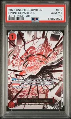 2025 ONE PIECE OP10-ROYAL BLOOD ALTERNATE ART #019 DIVINE DEPARTURE PSA 10 - Image 1