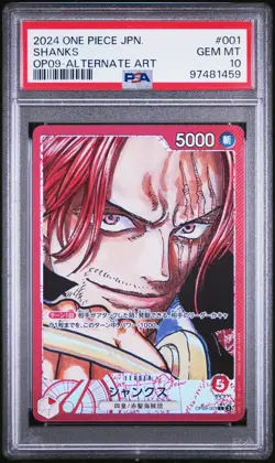2024 One Piece JPN Shanks #001 OP09 Alternate Art PSA 10 - Image 1