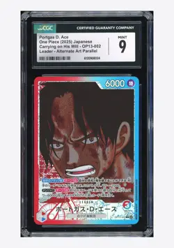 One Piece CGC 9 Portgas D Ace L Alternate Art 2025 OP13-002 OP13 Japanese - Image 1