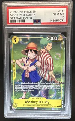 2025 One Piece Royal Blood Monkey.D.Luffy Rare Set Sail Event #OP10-111 PSA 10 - Image 1
