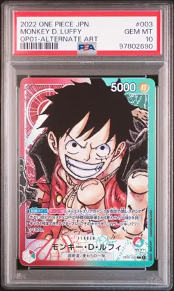 ONE PIECE 2022 MONKEY D. LUFFY AA JP OP01-ROMANCE DAWN #003 PSA 10 - Image 1