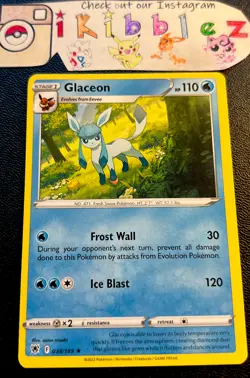 Glaceon 038/189 NM Non Holo Foil Rare MISCUT OFC Astral Radiance Pokemon Card! - Image 1