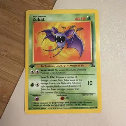 1st Edition Zubat 57/62 Fossil Set Vintage 1999 Pokemon TCG Card WOTC LP - Image 1
