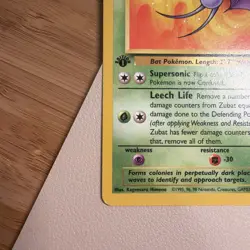 1st Edition Zubat 57/62 Fossil Set Vintage 1999 Pokemon TCG Card WOTC LP - Image 2