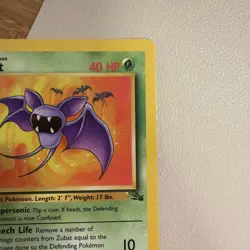 1st Edition Zubat 57/62 Fossil Set Vintage 1999 Pokemon TCG Card WOTC LP - Image 4