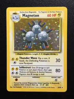 Magneton Base Set Holo Rare Vintage 1999 Pokemon Card #9/102 Nm-Lp - Image 1