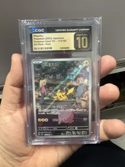 CGC Pristine 10 Pikachu 173/165 Sv2a: Pokemon Card 151 Holo (Japanese) TCG - Image 1