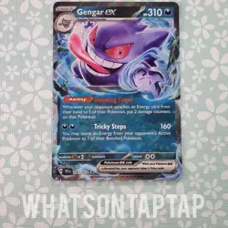 Pokemon Card Gengar Ex 104/162 Ultra Rare Scarlet Violet Temporal Forces LP - Image 1