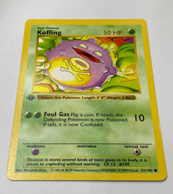 Auth Pokemon Card Koffing 50HP 51/102 Base Set 1st Edition English from Japan - Image 1