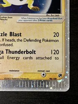 Raichu EX - Ex Sandstorm Holo Card 98/100 Ultra Rare Pokemon TCG Ex Swirl! Lp - Image 4