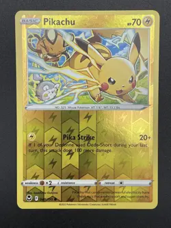 049/195 PIKACHU REVERSE HOLO SILVER TEMPEST POKEMON CARD NM - Image 1