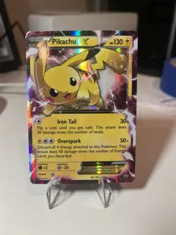 Pokemon TCG Pikachu EX XY84 Black Star Promo Holo Card Excellent Condition - Image 1