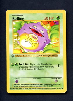Pokemon Card: 1st Edition KOFFING Base Common (LP) - Image 1