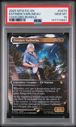 2025 MTG FINAL FANTASY COMMANDER CHOCOBO BUNDLE #0474 ESTINIEN VARLINEAU PSA 10 - Image 1