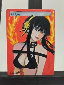 Sol Ring MTG – Yor Spy x Family Anime Fan Art Hand-Painted Alter Signed BAZAYO - Image 1